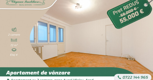 Apartament cu 2 camere, zona Aurel Vlaicu, Arad
