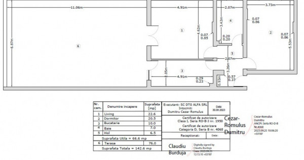 Apartament 2 camere, terasa 76 mp, metrou Dimitrie Leonida