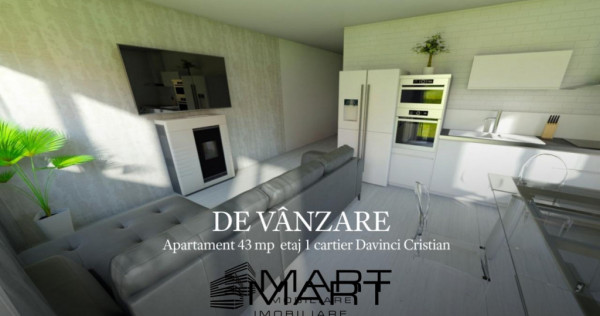 Apartament 43 mp etaj 1 cartier Davinci