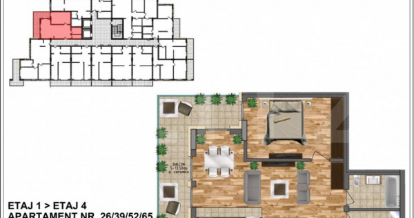Apartament de v&acirc;nzare, bloc nou, zona Aurel Vlaicu 48,60 mp