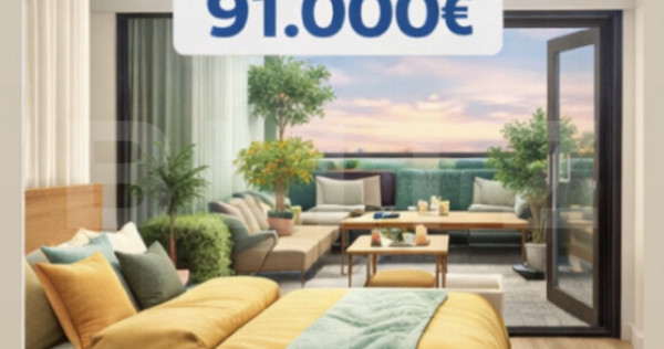 Apartament cu 2 camere + GRADINA 22 mp, TVA INCLUS