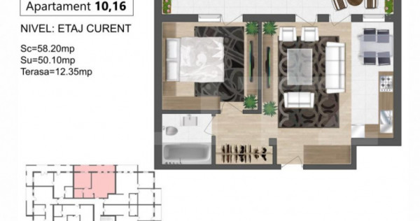 Apartament modern de 2 camere, bloc nou zona Zăvoaie, Kaufl