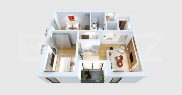 Apartament cu 3 camere, 59 mp, zona Cetate