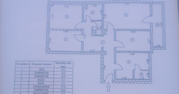 Apartament 4 camere str FRASINULUI -86,5mp