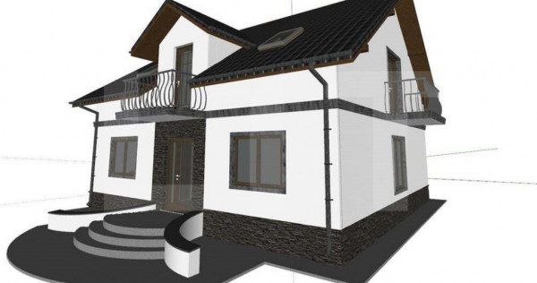 Proiect casă cu mansardă, 148 mp utili, teren 514 mp – T