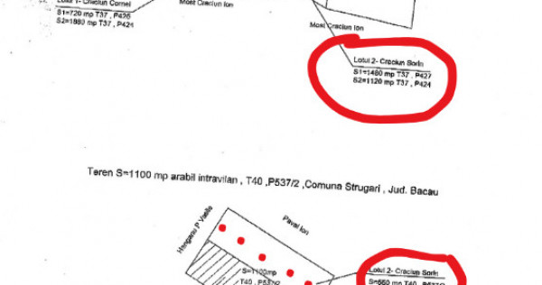 Teren intravilan com. Strugari, jud. Bacau, 3250mp