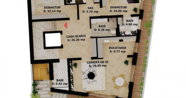 Apartament nou, 4 camere, 590 000 Euro. Comision 0.