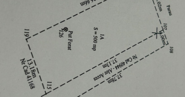 Teren intravilan Malu Mare , 500 mp , cu front stradal 13 m