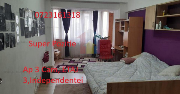 Ultracentral Independentei 3 cam, conf 1 decomandat 90mp, 3