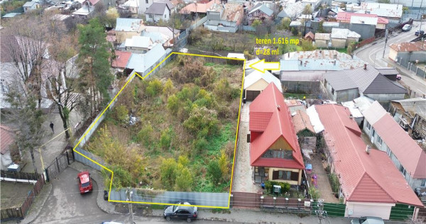 Teren 1.616 mp, D=28 ml, central zona case, autorizatie 3 cl