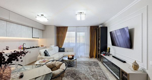 2 camere complet mobilat, bloc nou, 58 mp, zona A. Vlaicu