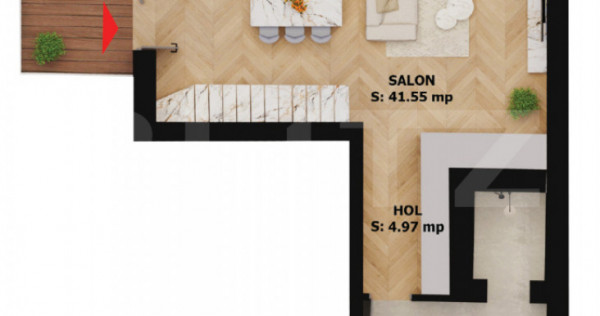 Apartament ultracentral, două nivele cu 2 băi și dressing