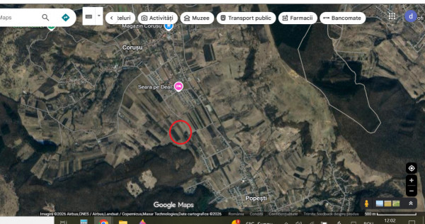 Teren intre Popesti si Corusu(jud. Cluj),in apropierea padurii 4400mp