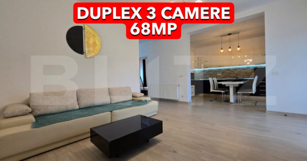 Duplex 3 camere 68mp utili, 300mp teren Mosnita Noua