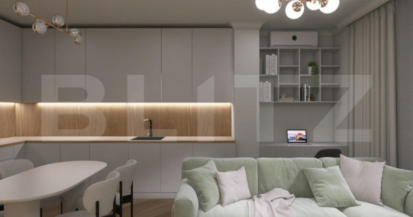 Apartament nou modern, 2 camere, centrala pe gaz si panouri