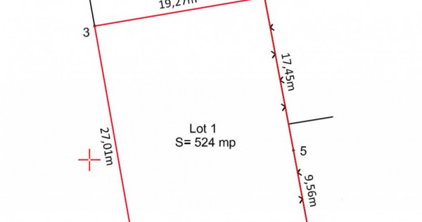 Teren intravilan, deschidere 27 m, 524 mp, zona Bariera Valc
