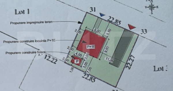 Teren intravilan 500 mp cu autorizație de construire ???? V