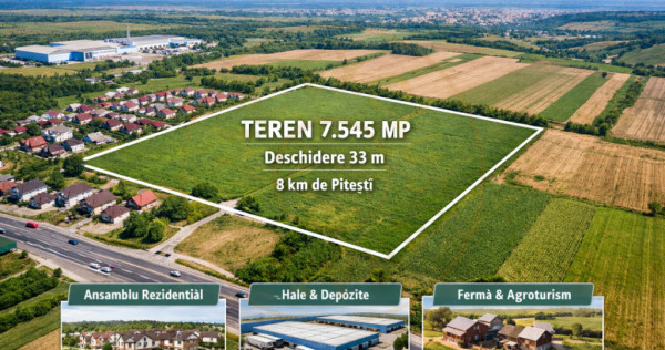 Teren intravilan 7.545 mp &icirc;n ideal rezidențial sau hale