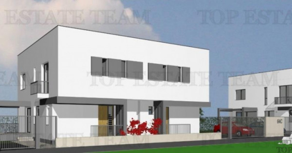 Vila individuala cuplata, in complex rezidential modern, cu