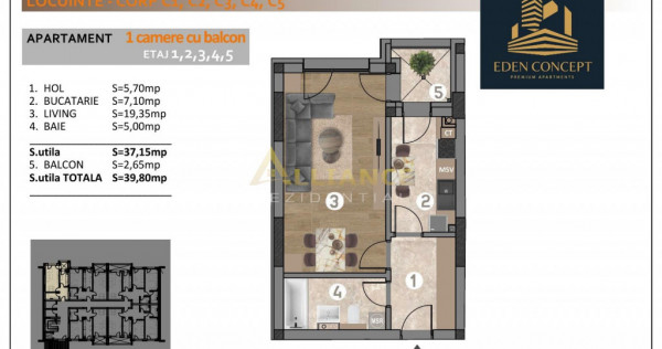 Popesti Garsorniera 41.55 mp