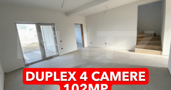 Duplex 4 camere Moșnița Nouă 102 mp utili, teren 306 mp