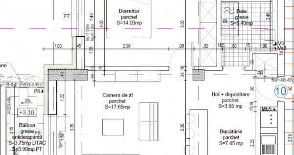 Apartament 42 mp, et 2, &icirc;ncălzire pardoseala, lift, parcar