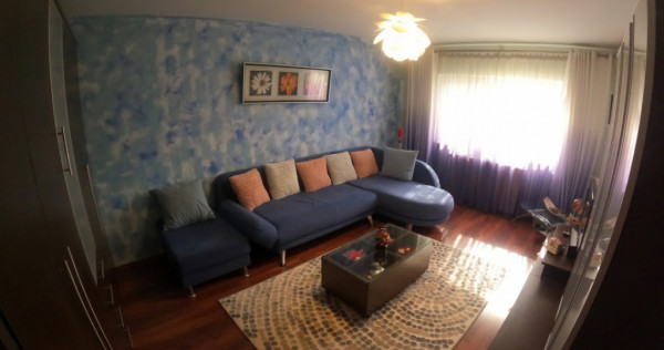 Apartament 3 camere decomandat, parter inalt, complet mobila