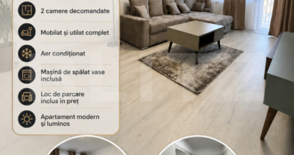 Apartament 2 camere decomandat de v&acirc;nzare | Mobilat și uti