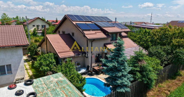 Casa individuala premium cu piscina | 500 mp teren | Panouri