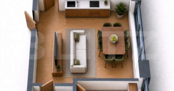 Apartament cu C.F. 3 camere in bloc nou, Mărăști