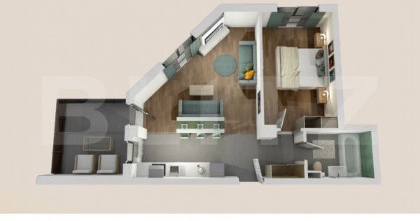 Apartament 2 camere, bloc nou, semifinisat, 52 mp, zona Vivo