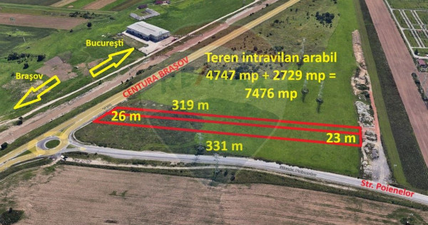 Teren intravilan, 4747 mp, Centura Braşov