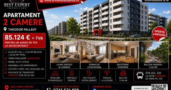 ???? 2 camere Moderne | Parcare Bonus la Avans 50% | Comisio