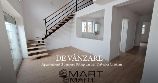 Apartament 3 camere 88mp etaj 2 cartier DaVinci