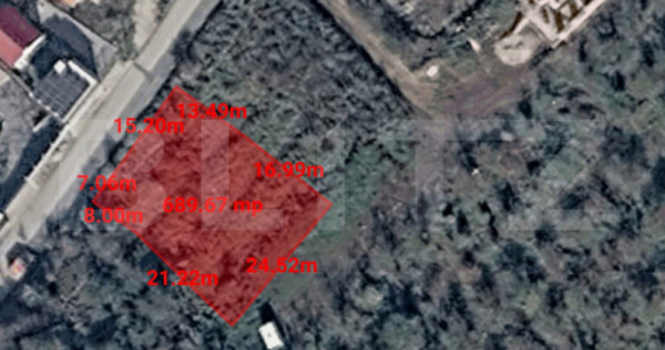 Teren intravilan, 690 mp, front 15.2 m, zona Baciu - Sun Gar