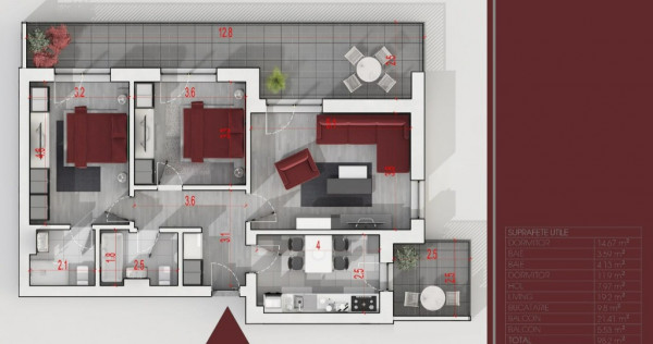 Apartament 3 camere &ndash; Drumul Gura Putnei | Bloc 2022 |Terasă generoasa