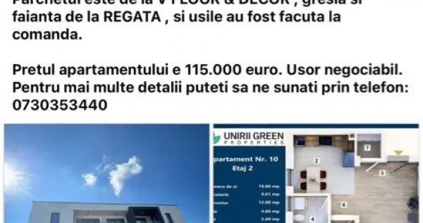 Apartament cu 2 camere Unirii Green Properties