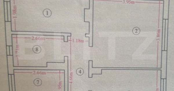 Apartament 3 camere decomandat, 55 mp, parter, Miroslava