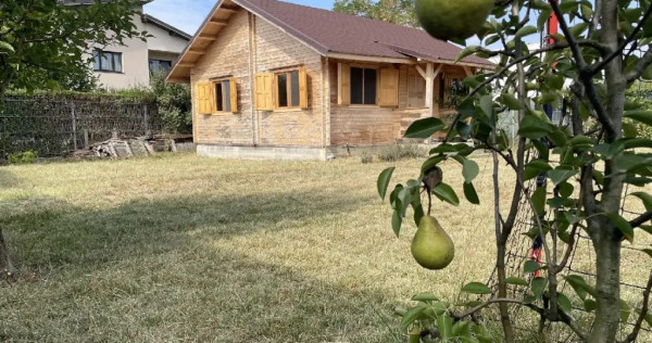 Casa de lemn si curte in Ciofliceni cu fata spre padure