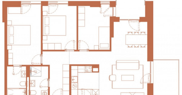 Apartament 4 camere 95.6 mp 2 logii de 6.6 mp si 8.2 mp in H