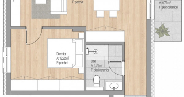 Apartament 2 CAM, SU 50.51 MP, 1 BALCON in zona CETATII