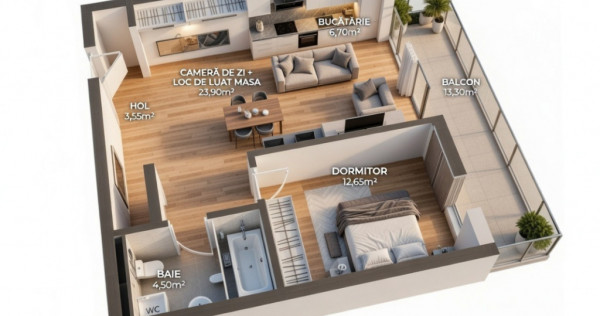 OPORTUNITATE! Ansamblu NZEB! 2 Camere si terasa, Dambul-Rotu