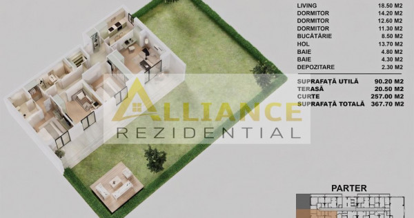 {CURTE 257 MP} Apartament 4 camere - 2 bai | DECOMANDAT