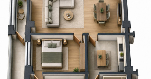 Apartament 2 camere, 57 mp utili Preajba 0% comision la cump