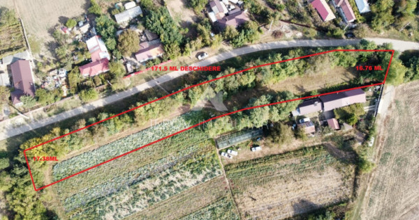 Teren intravilan Nuci, 3100mp, deschidere 171.5m, asfalt