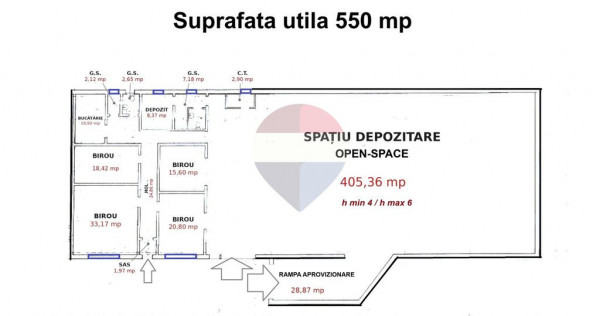 Hală depozitare și producție de &icirc;nchiriat &icirc;n Brașov, Uzina 2, 550 mp