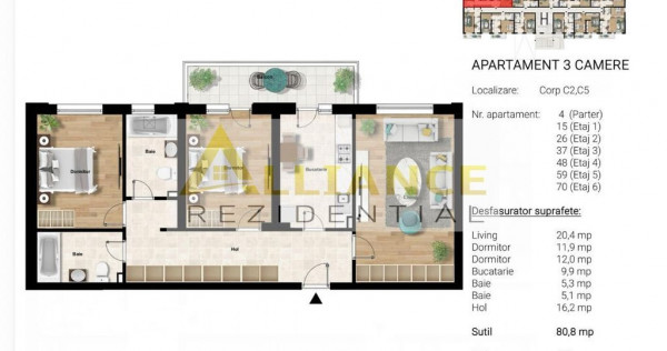 Metrou Berceni Popesti Apartament 3 Camere 89 mp