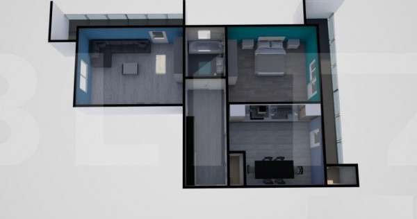 Apartament confort sporit, 2 camere decomandat, 60mp, 2 balc