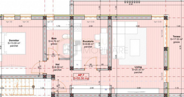 BRAYTIM - 2 Camere - Etajul 1 - Decomandat - Zona in dezvolt