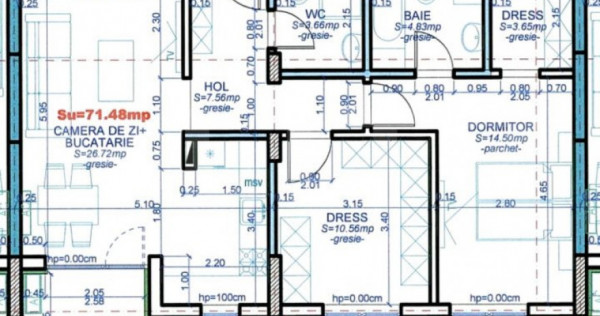 Apartament 3 camere,71,58mp utili,decomandat, Calea Aradului